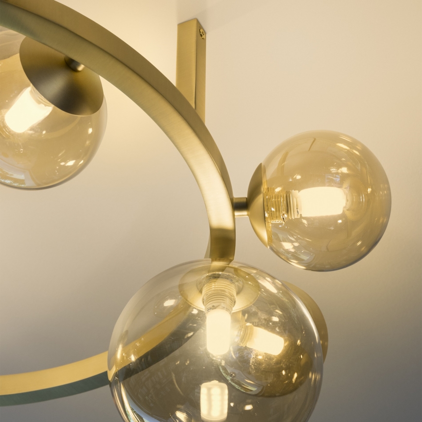 Ideal Lux - Plafoniera LED PERLAGE 10xG9/3W/230V Ø 70 cm oro/beige fumé