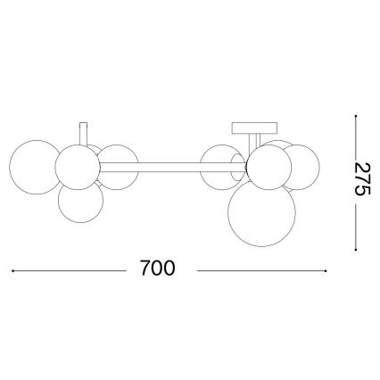 Ideal Lux - Plafoniera LED PERLAGE 10xG9/3W/230V Ø 70 cm oro/beige fumé