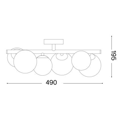 Ideal Lux - Plafoniera LED da soffitto PERLAGE 6xG9/3W/230V 49 cm nero/fumé