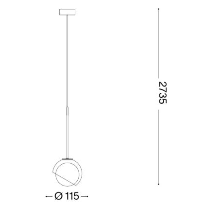 Ideal Lux - Lampadario LED a cavo BLOOM 1xG9/3W/230V Ø 11,5 cm oro/beige fumé