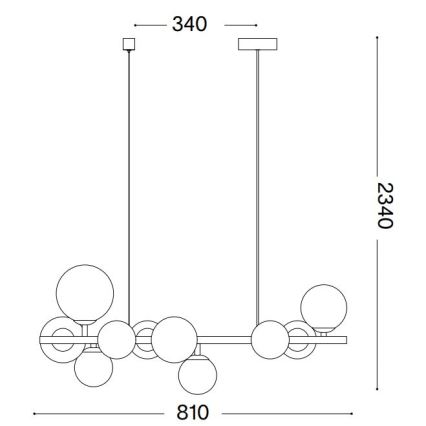 Ideal Lux - Lampadario LED sospeso su cavo PERLAGE 10xG9/3W/230V 81 cm dorato/beige fumé