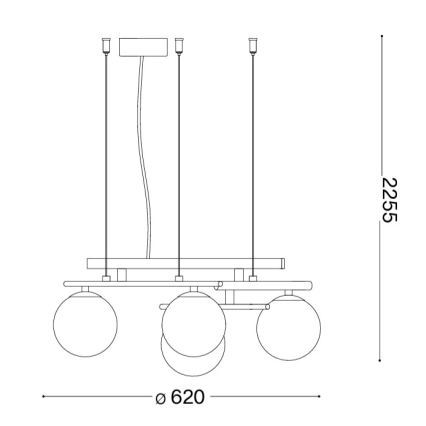 Ideal Lux - Lampadario LED a sospensione con cavo ATLAS 4xG9/3W/230V dorato