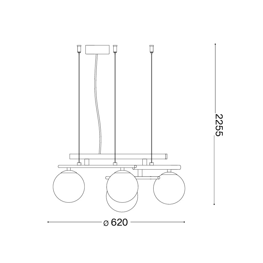 Ideal Lux - Lampadario LED a sospensione con cavo ATLAS 4xG9/3W/230V dorato