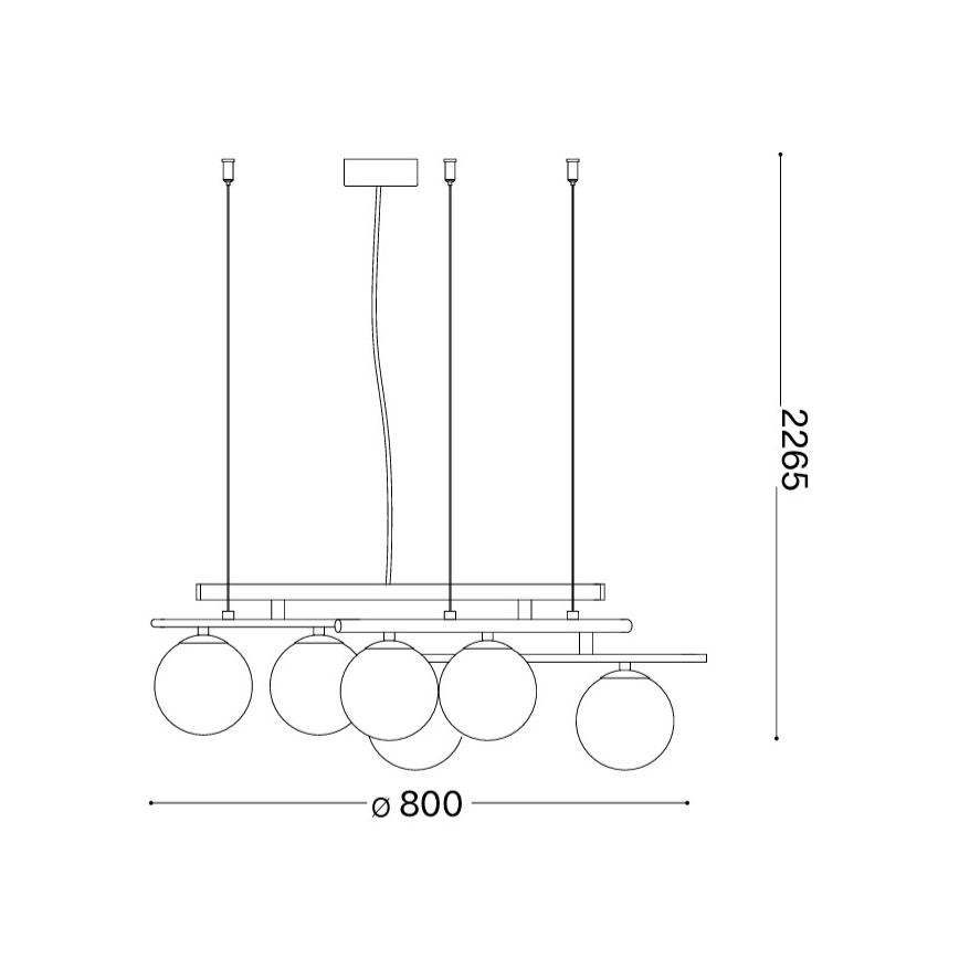 Ideal Lux - Lampadario LED a sospensione con cavo ATLAS 6xG9/3W/230V dorato