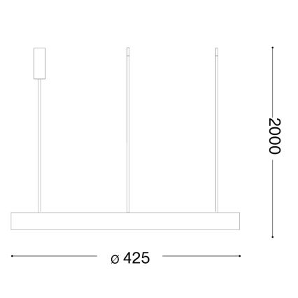 Ideal Lux - Lampadario LED a sospensione su cavo GEMINI LED/36W/230V 2700K Ø 42,5 cm CRI 90 ottone