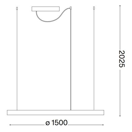 Ideal Lux - Lampadario LED su cavo ORACLE SLIM LED/29W/230V 2700K CRI 90 Ø 50 cm bianco
