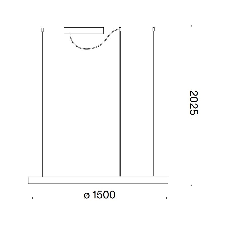 Ideal Lux - Lampadario LED su cavo ORACLE SLIM LED/29W/230V 2700K CRI 90 Ø 50 cm bianco