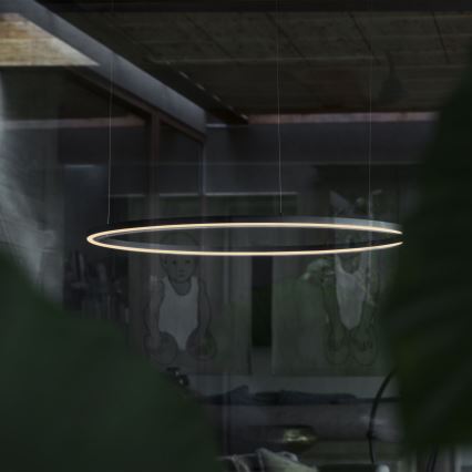 Ideal Lux - Lampadario LED sospeso con cavo ORACLE SLIM LED/29W/230V 2700K CRI 90 Ø 50 cm nero
