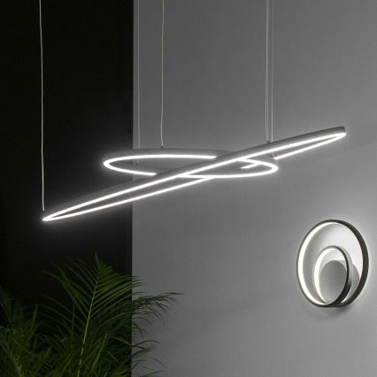 Ideal Lux - Lampadario LED sospeso con cavo ORACLE SLIM LED/29W/230V 2700K CRI 90 Ø 50 cm nero