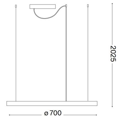 Ideal Lux - Lampadario LED dimmerabile su cavo ORACLE SLIM LED/40W/230V 3000K CRI 90 Ø 70 cm bianco