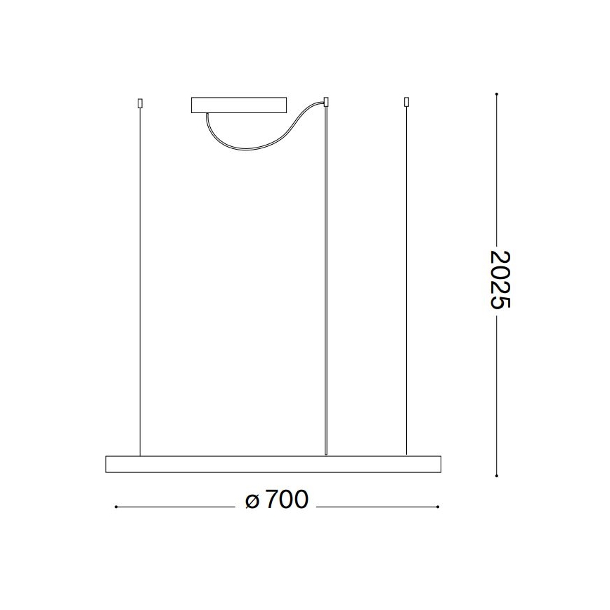 Ideal Lux - Lampadario LED dimmerabile su cavo ORACLE SLIM LED/40W/230V 3000K CRI 90 Ø 70 cm bianco