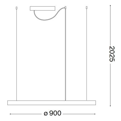 Ideal Lux - Lampadario a cavo LED ORACLE SLIM LED/53W/230V 2700K CRI 90 Ø 90 cm bianco