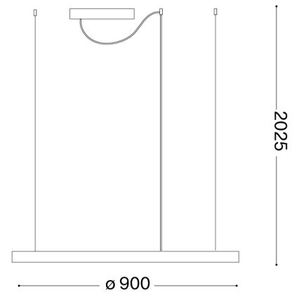 Ideal Lux - Lampadario LED a sospensione con cavo ORACLE SLIM LED/53W/230V 3000K CRI 90 diam. 90 cm oro