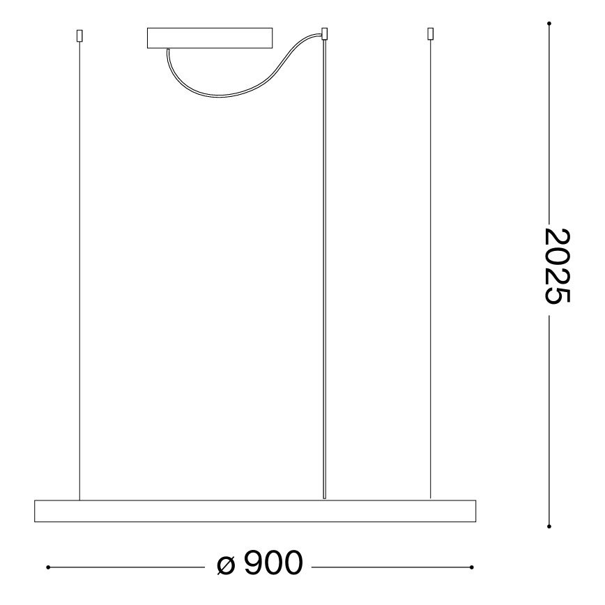 Ideal Lux - Lampadario LED a sospensione con cavo ORACLE SLIM LED/53W/230V 3000K CRI 90 diam. 90 cm oro
