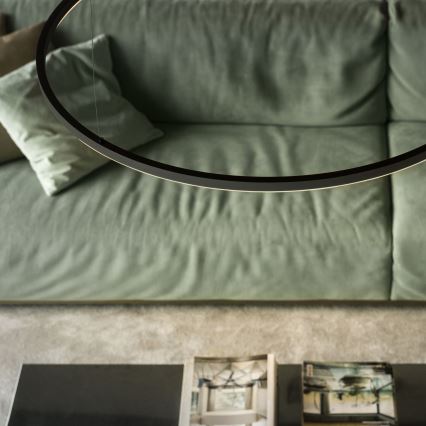 Ideal Lux - Lampadario LED a sospensione con cavo ORACLE SLIM LED/53W/230V 4000K CRI 90 Ø 90 cm nero