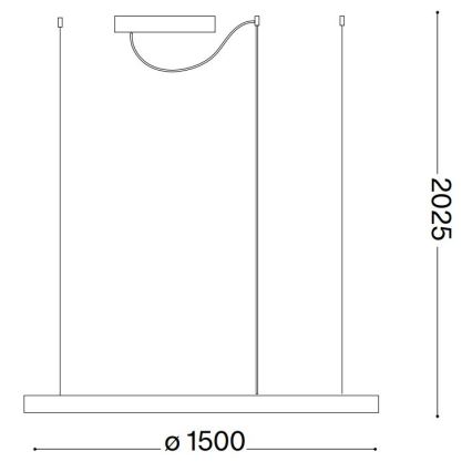 Ideal Lux - Lampada a sospensione dimmerabile con cavo ORACLE SLIM LED/77W/230V 3000K CRI 90 Ø 150 cm bianco