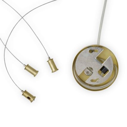 Ideal Lux - Lampadario LED sospeso su cavo PERLAGE 14xG9/3W/230V Ø 85 cm oro/beige fumé