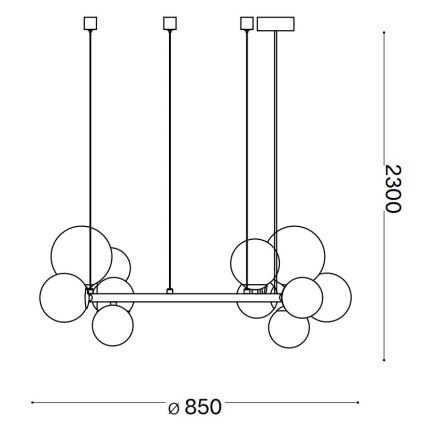 Ideal Lux - Lampadario LED sospeso su cavo PERLAGE 14xG9/3W/230V Ø 85 cm oro/beige fumé
