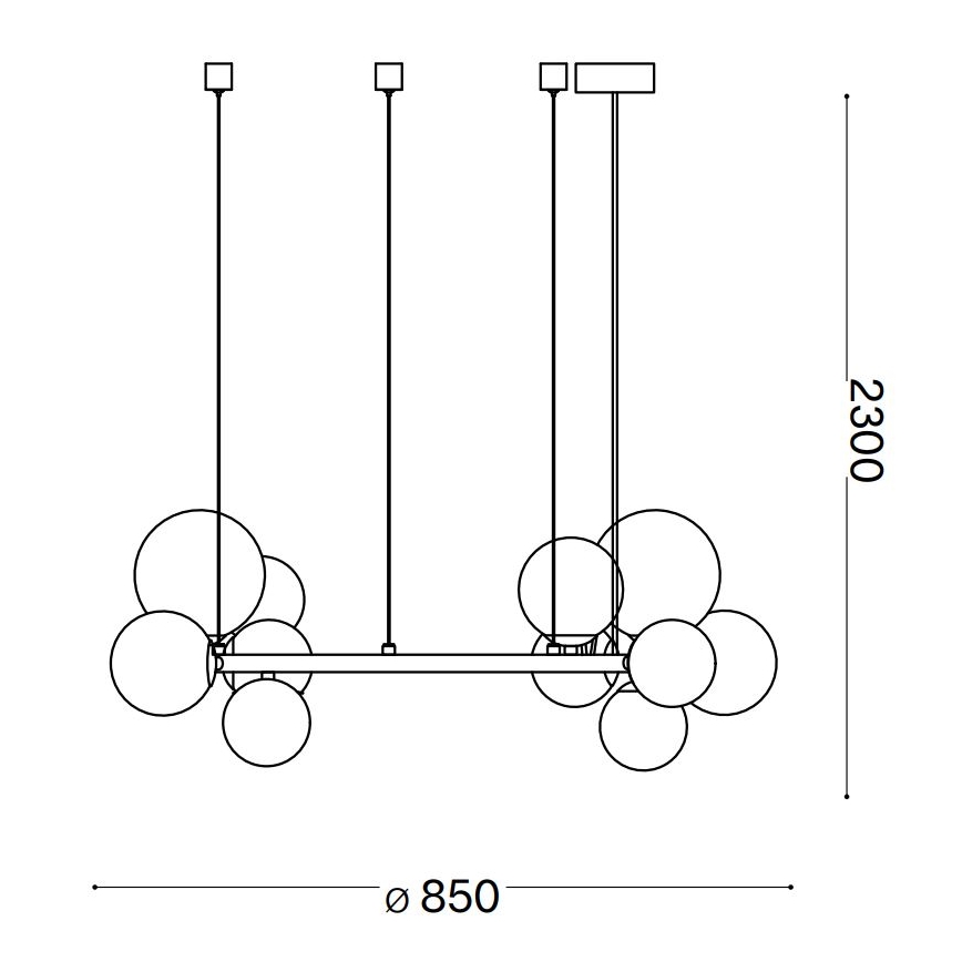 Ideal Lux - Lampadario LED sospeso su cavo PERLAGE 14xG9/3W/230V Ø 85 cm oro/beige fumé