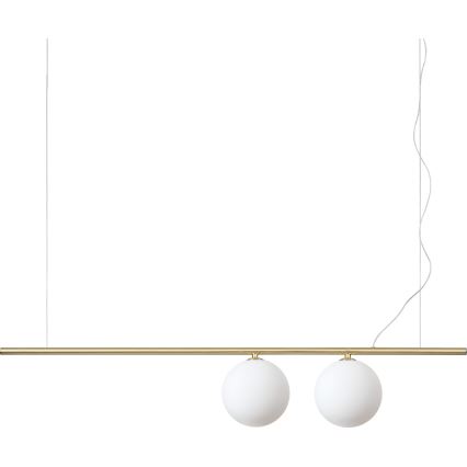 Ideal Lux - Lampadario LED a sospensione con cavo PERLINE 2xG9/3W/230V dorato