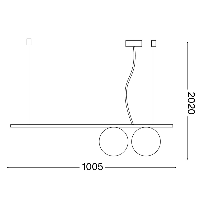 Ideal Lux - Lampadario LED a sospensione con cavo PERLINE 2xG9/3W/230V dorato