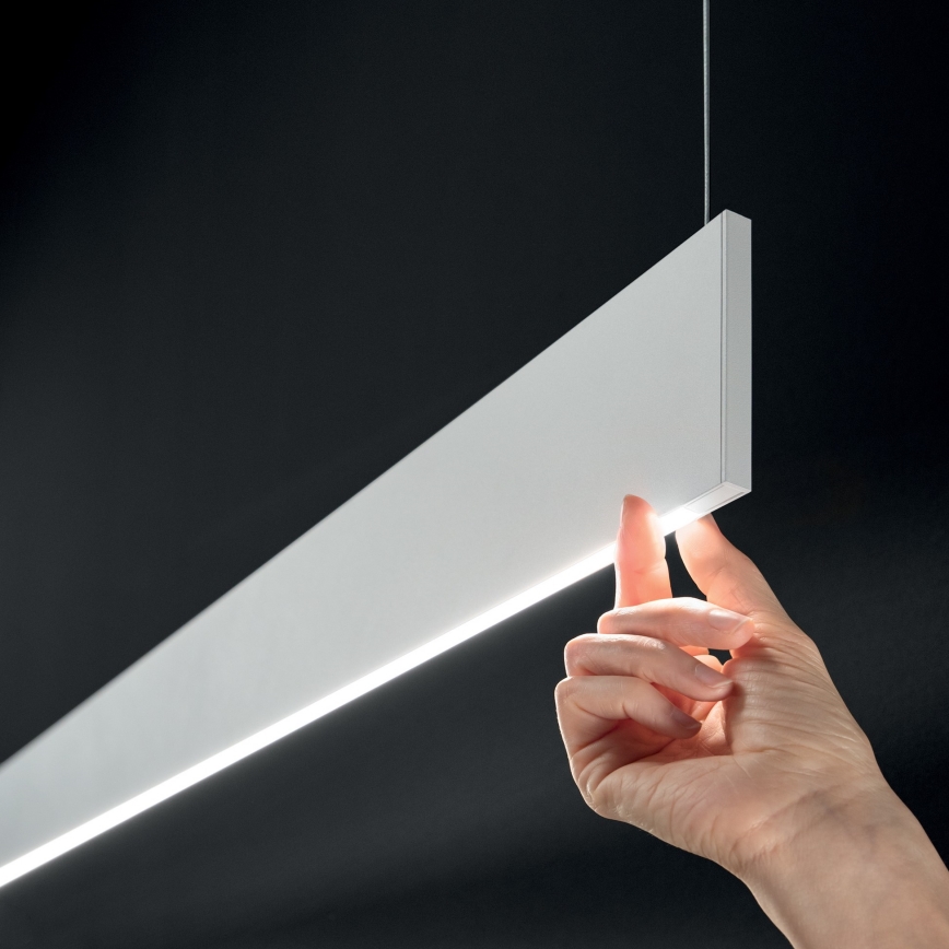 Ideal Lux - Lampadario LED a sospensione con cavo STEEL LED/24W/230V 3000K CRI 90 120 cm bianco