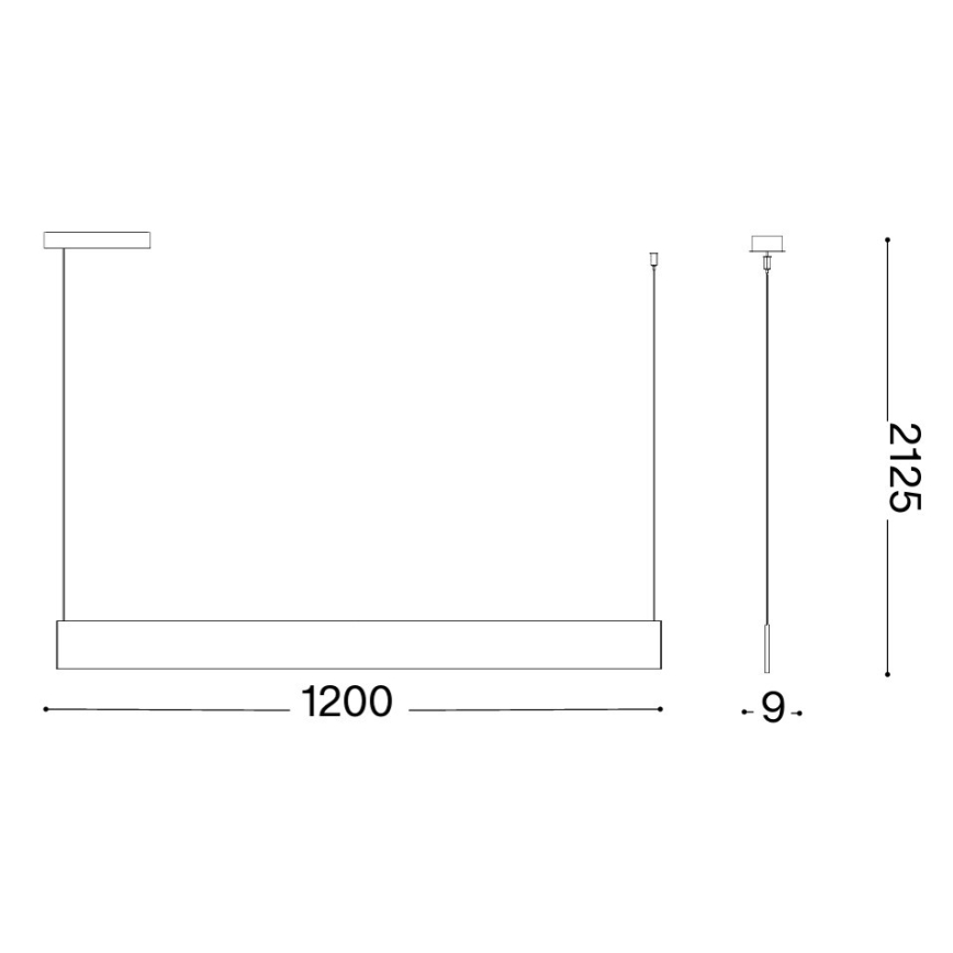 Ideal Lux - Lampadario LED a sospensione con cavo STEEL LED/24W/230V 3000K CRI 90 120 cm nero