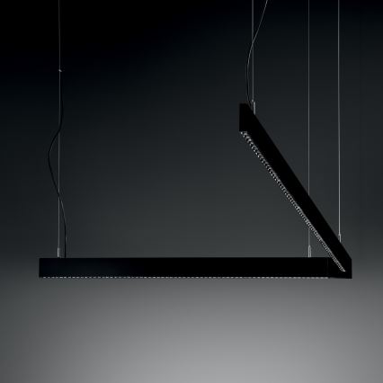 Ideal Lux - Lampadario LED a sospensione con cavo STEEL LED/29W/230V 3000K CRI 90 120 cm nero