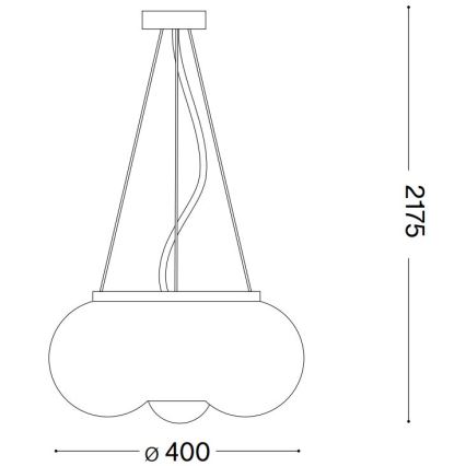 Ideal Lux - Lampadario LED a sospensione con filo ARIZONA 3xGX53/9W/230V diametro 40 cm bianco