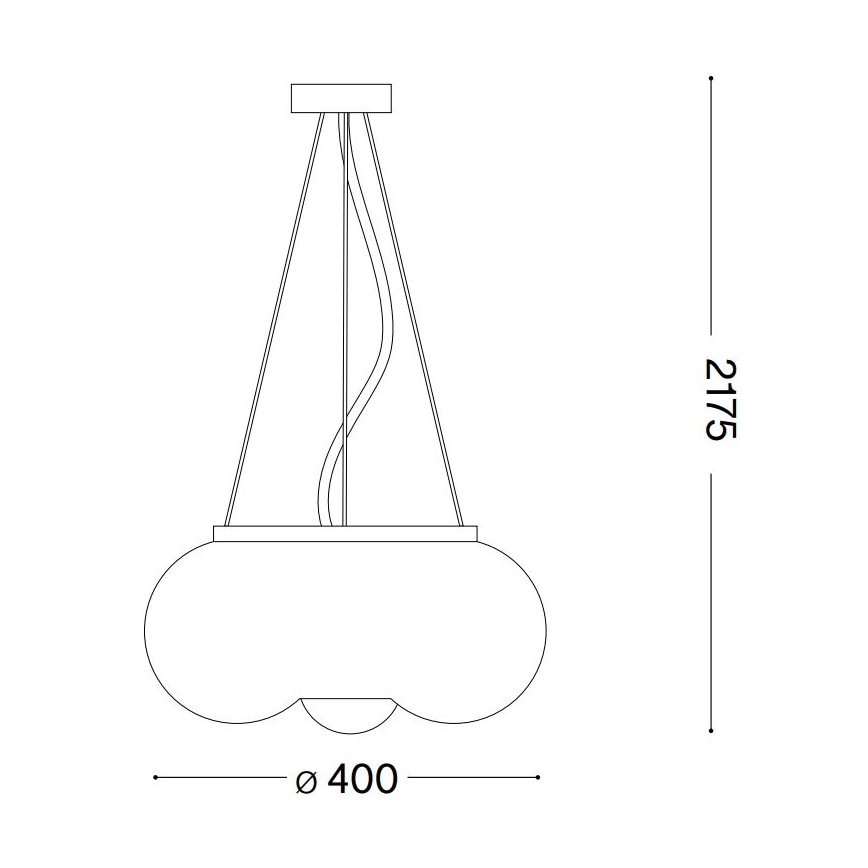 Ideal Lux - Lampadario LED a sospensione con filo ARIZONA 3xGX53/9W/230V diametro 40 cm bianco