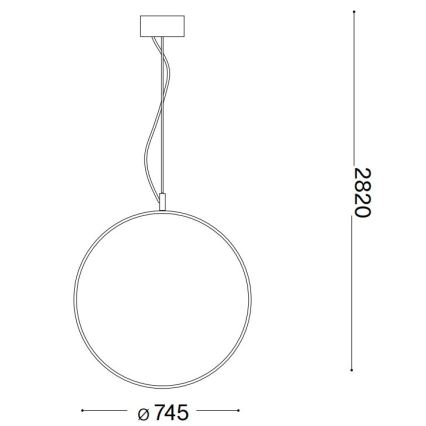 Ideal Lux - Lampadario LED a sospensione con filo CIRCUS LED/36W/230V diametro 74,5 cm CRI 90 nero