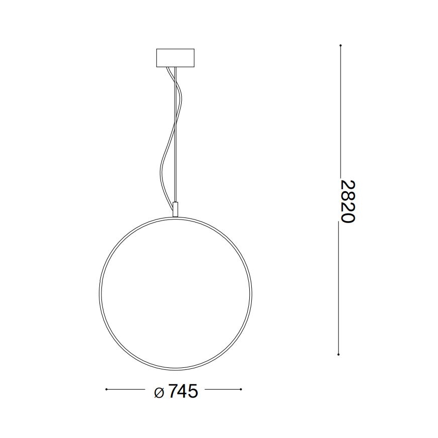 Ideal Lux - Lampadario LED a sospensione con filo CIRCUS LED/36W/230V diametro 74,5 cm CRI 90 nero