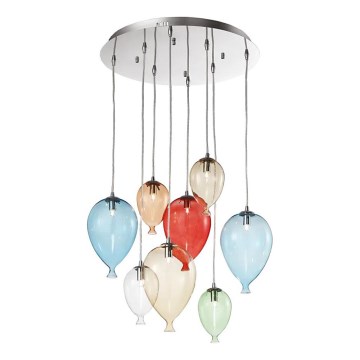 Ideal Lux - Lampadario LED a sospensione con filo CLOWN 8xG9/3W/230V diametro 50 cm colorato