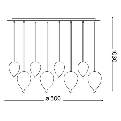 Ideal Lux - Lampadario LED a sospensione con filo CLOWN 8xG9/3W/230V diametro 50 cm colorato