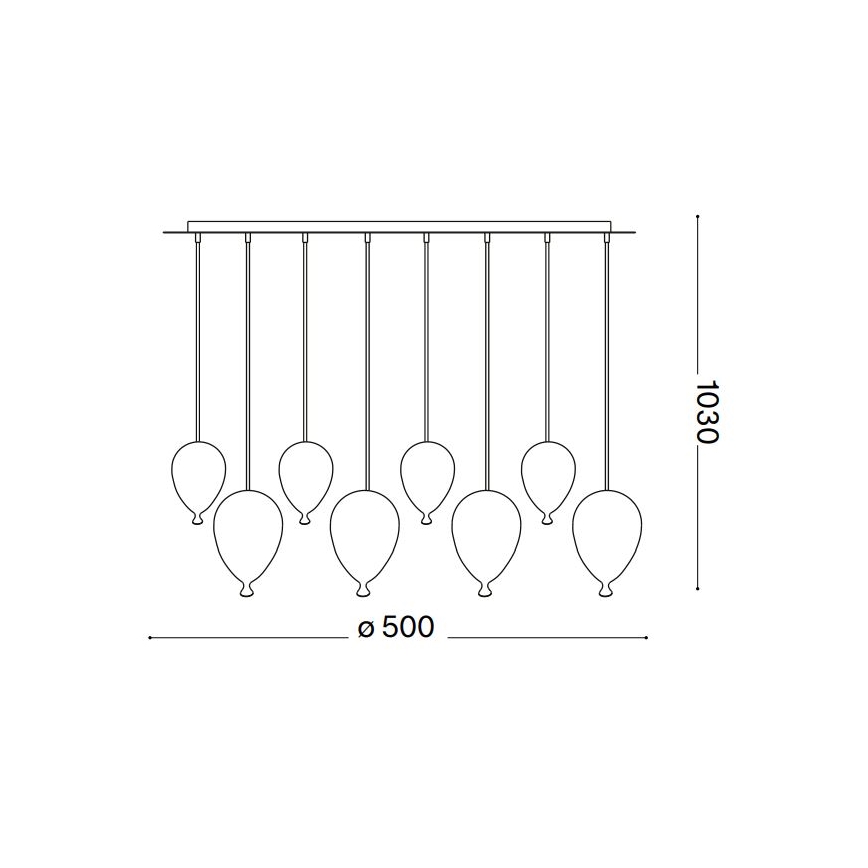 Ideal Lux - Lampadario LED a sospensione con filo CLOWN 8xG9/3W/230V diametro 50 cm colorato