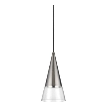 Ideal Lux - Lampadario LED a sospensione con filo CONO 1xGU10/7W/230V diametro 15 cm CRI 90 cromo opaco