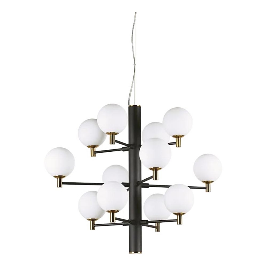 Ideal Lux - Lampadario LED a sospensione con filo COPERNICO 12xG9/3W/230V diametro 71 cm nero