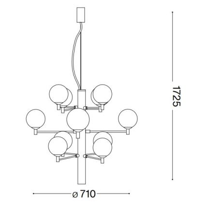 Ideal Lux - Lampadario LED a sospensione con filo COPERNICO 12xG9/3W/230V diametro 71 cm nero