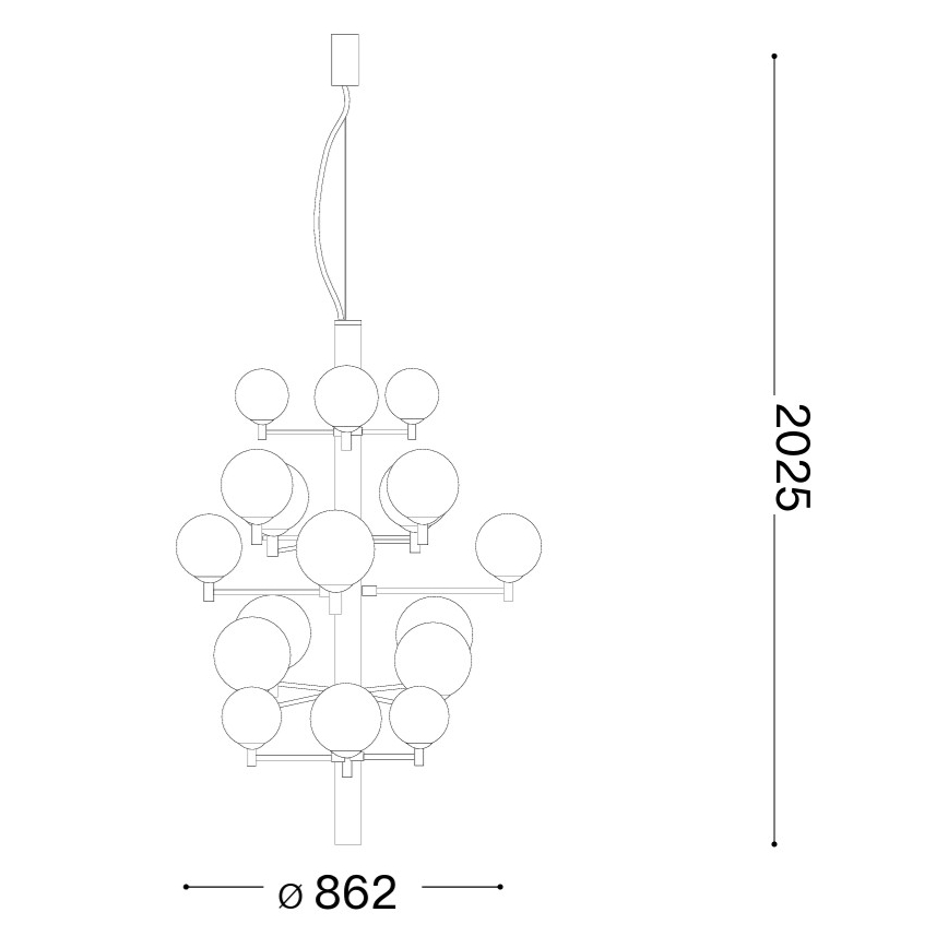 Ideal Lux - Lampadario LED a sospensione con filo COPERNICO 20xG9/3W/230V diametro 86 cm nero
