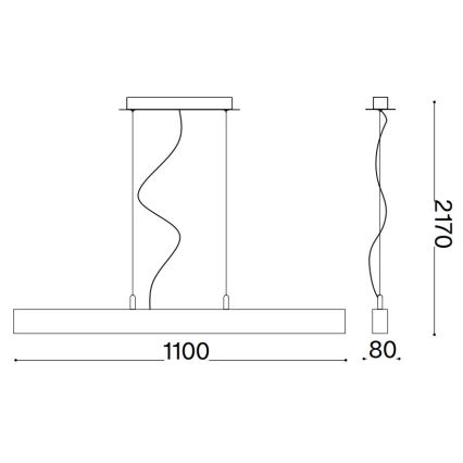 Ideal Lux - Lampadario LED a sospensione con filo CRAFT LED/32W/230V CRI 90 faggio