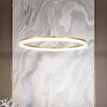 Ideal Lux - Lampadario LED a sospensione con filo CROWN LED/30W/230V 3000K diametro 60 cm CRI 90 ottone