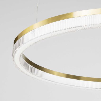 Ideal Lux - Lampadario LED a sospensione con filo CROWN LED/30W/230V 3000K diametro 60 cm CRI 90 ottone
