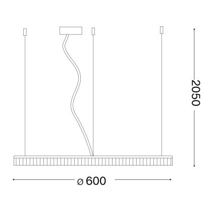 Ideal Lux - Lampadario LED a sospensione con filo CROWN LED/30W/230V 3000K diametro 60 cm CRI 90 ottone