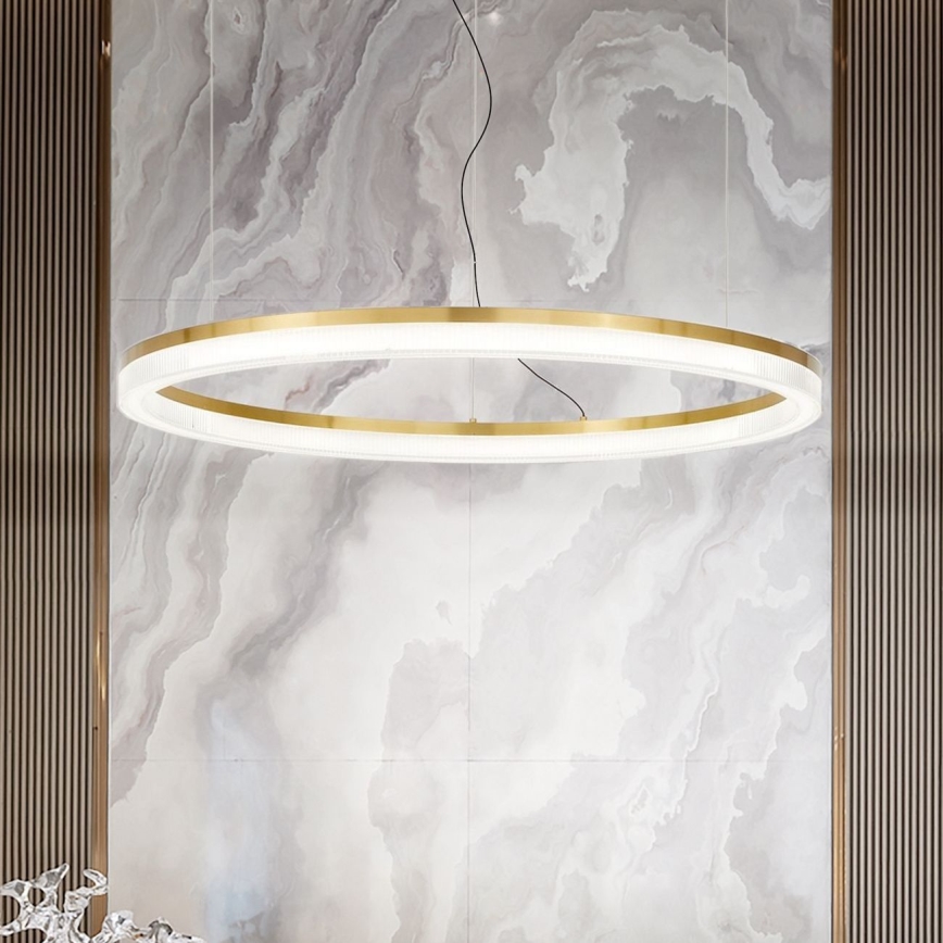 Ideal Lux - Lampadario LED a sospensione con filo CROWN LED/42W/230V 3000K diametro 80 cm CRI 90 ottone