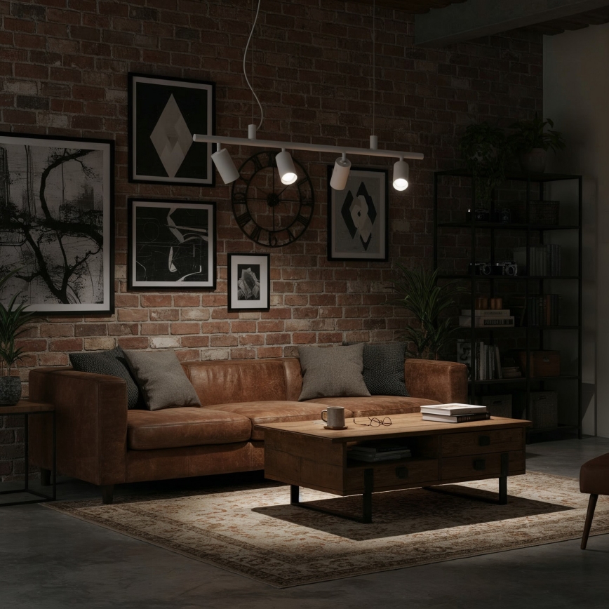 Ideal Lux - Lampadario LED a sospensione con filo DYNAMITE 4xGU10/7W/230V CRI 90 bianco