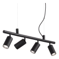 Ideal Lux - Lampadario LED a sospensione con filo DYNAMITE 4xGU10/7W/230V CRI 90 nero