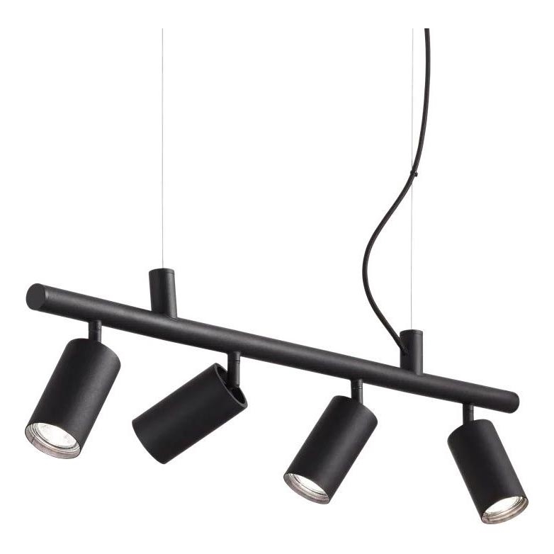 Ideal Lux - Lampadario LED a sospensione con filo DYNAMITE 4xGU10/7W/230V CRI 90 nero