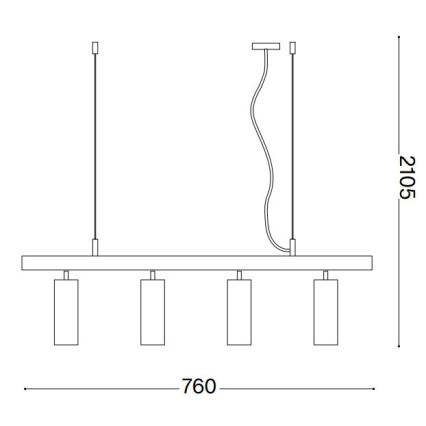 Ideal Lux - Lampadario LED a sospensione con filo DYNAMITE 4xGU10/7W/230V CRI 90 nero