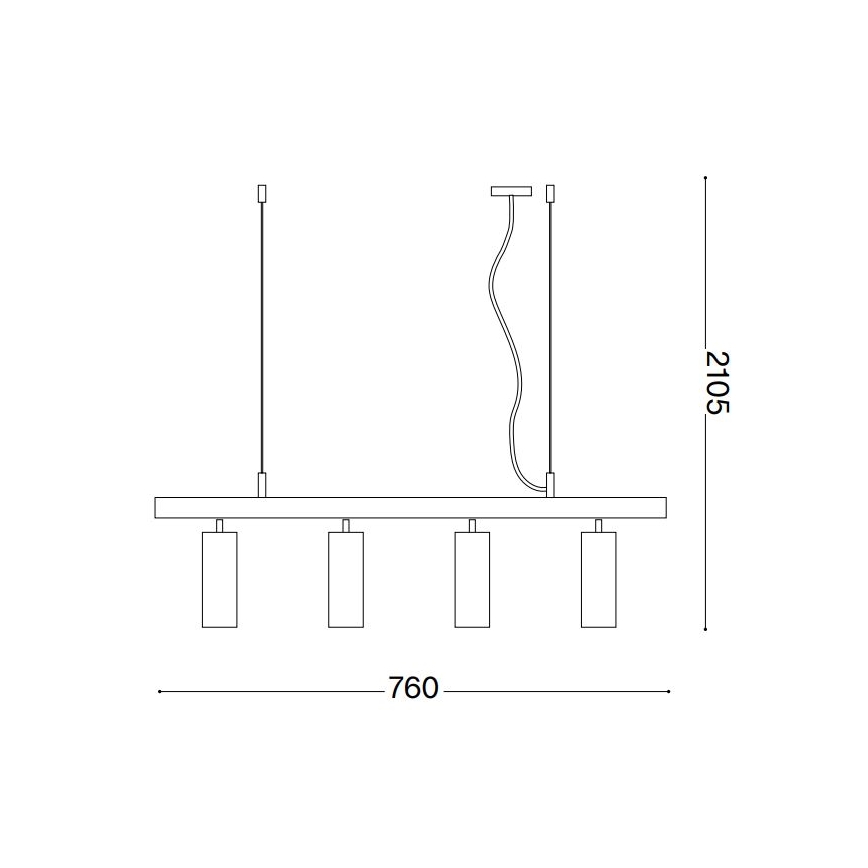 Ideal Lux - Lampadario LED a sospensione con filo DYNAMITE 4xGU10/7W/230V CRI 90 nero/ottone