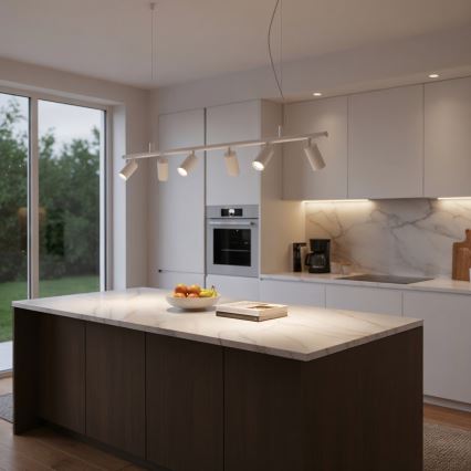 Ideal Lux - Lampadario LED a sospensione con filo DYNAMITE 6xGU10/7W/230V CRI 90 bianco